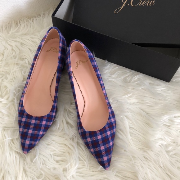 NWT Jcrew pointed block heel pumps in plaid - Picture 6 of 14